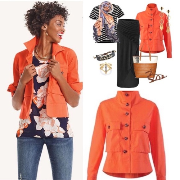 Coats | Cabi Orange Jacket Medium 